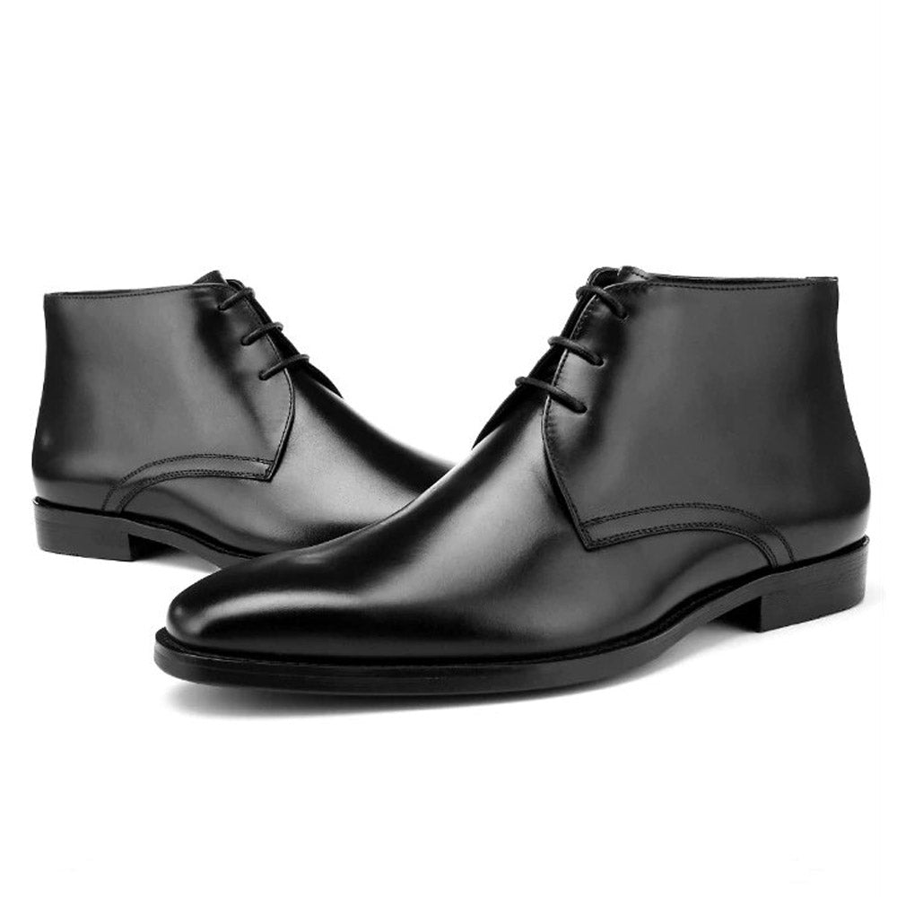 Black Leather Chukka Boot for Men Rom ro Ferrera