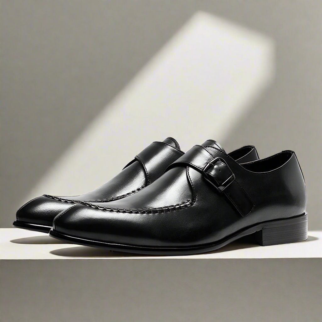 Mens monk strap shoes black on sale