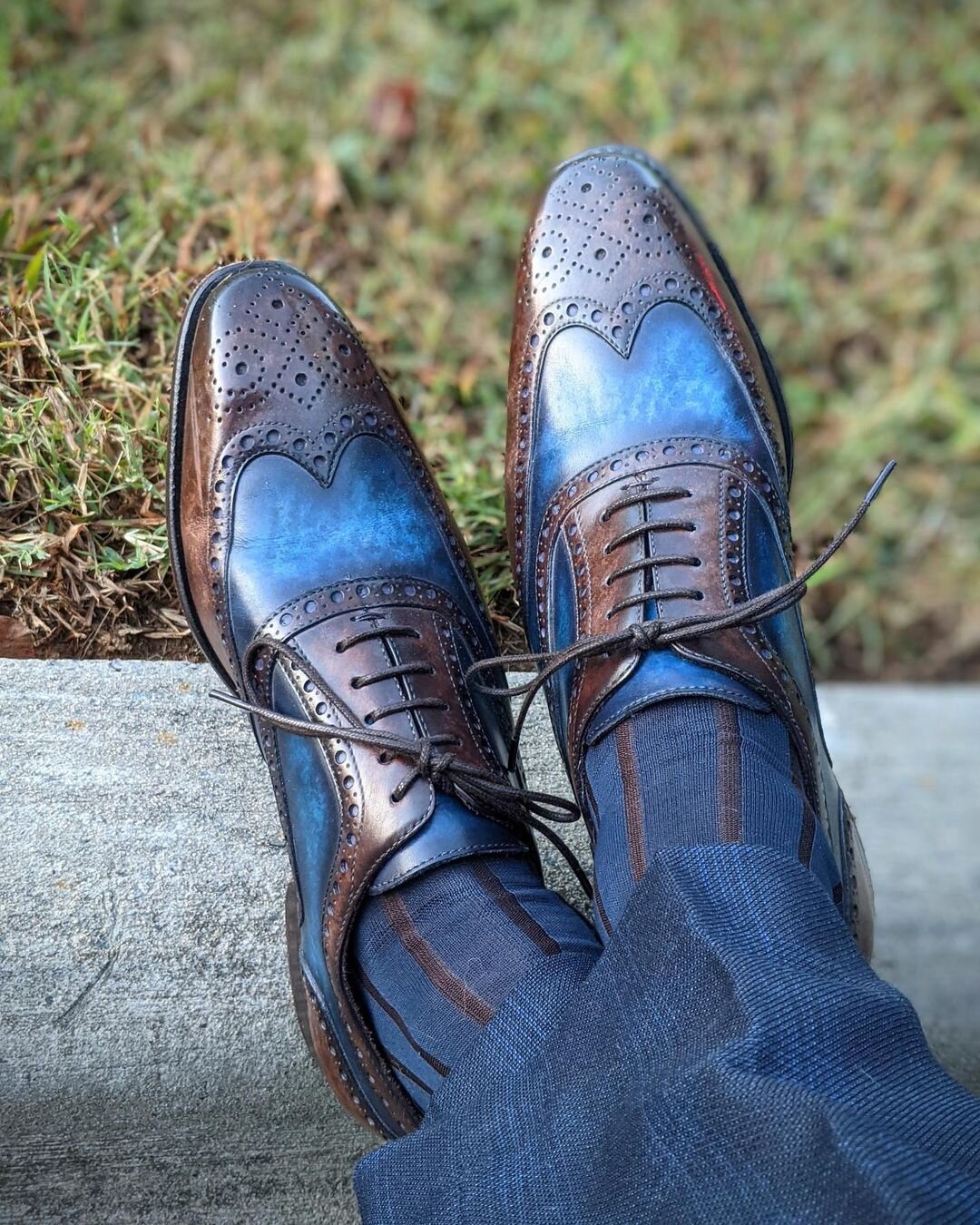 Navy store blue wingtips