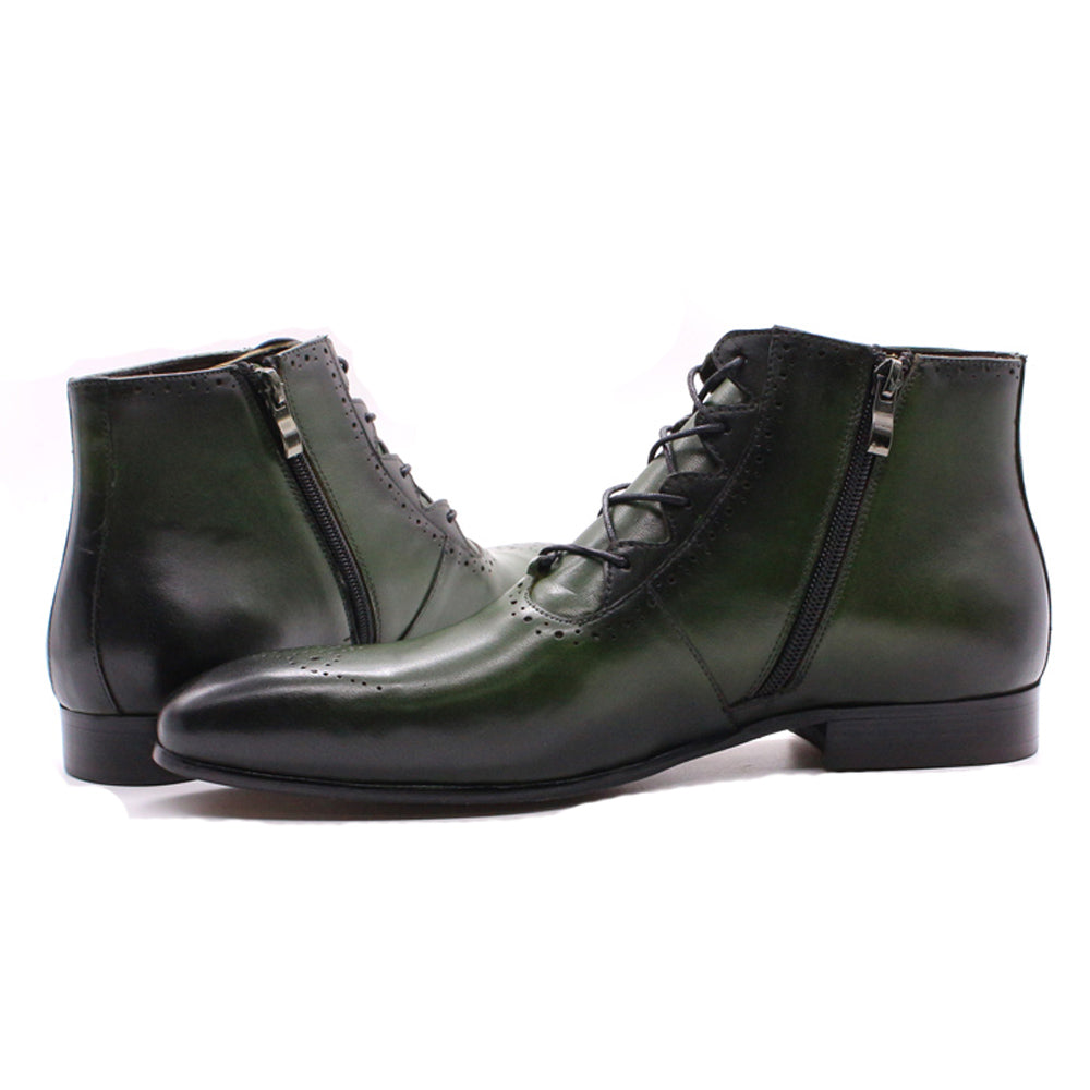 Olive green lace up shops boots