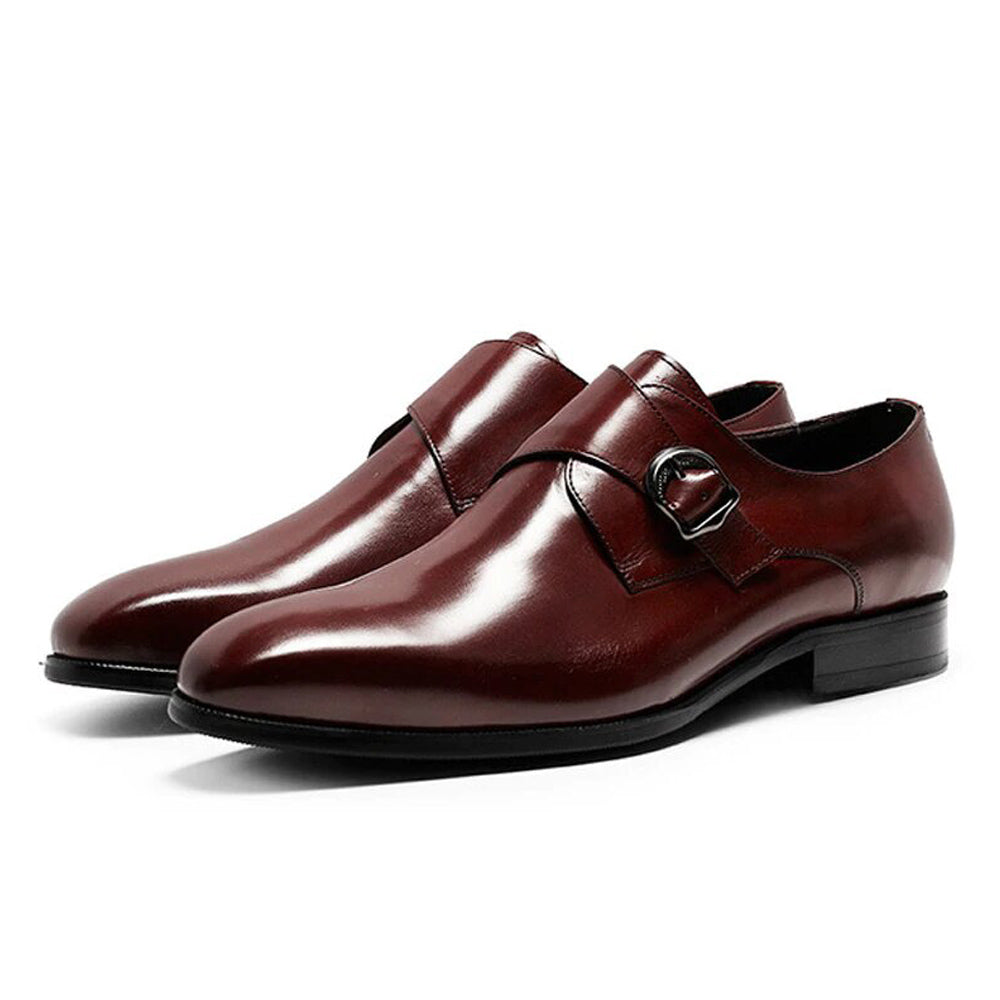 Maroon monk hot sale strap shoes